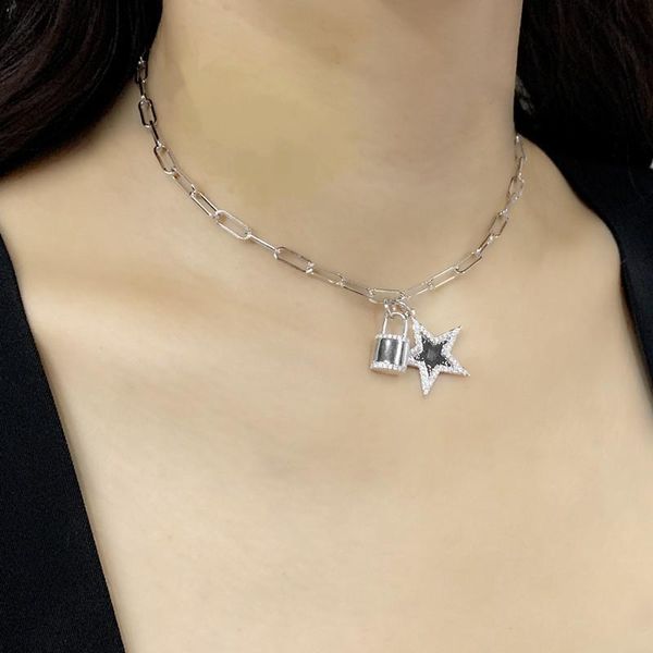chokers simple punk chain choker necklace collar statement lock star silver color short women jewelry zk30, Golden;silver
chokers simple punk chain choker necklace collar statement lock star silver color short women jewelry zk30, Golden;silver