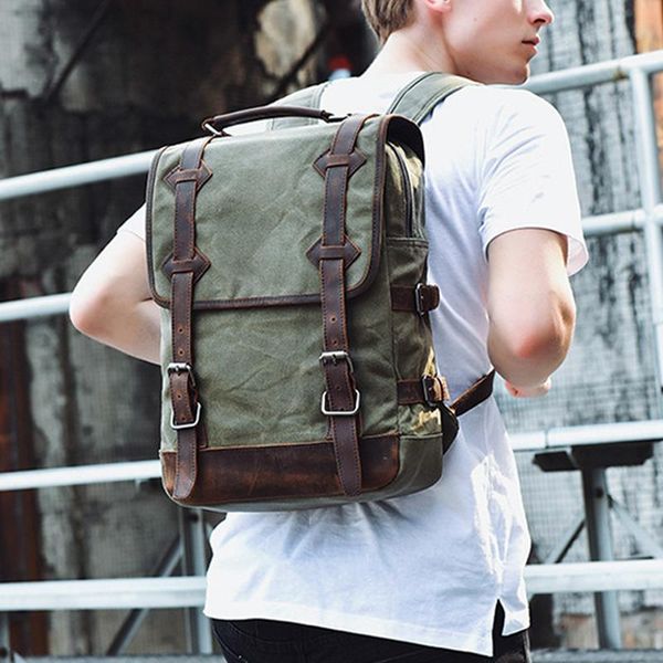 backpack vintage men canvas leather school bag neutral portable wearproof travel
backpack vintage men canvas leather school bag neutral portable wearproof travel