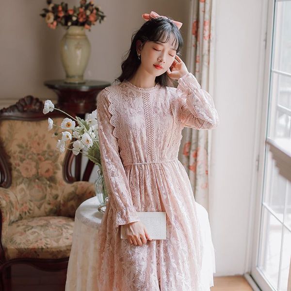 spring lace dress for women long flare sleeve o-neck hollow out pink vintage dresses female elastic waist mujer s227 casual, Black;gray
spring lace dress for women long flare sleeve o-neck hollow out pink vintage dresses female elastic waist mujer s227 casual, Black;gray