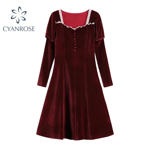 red flannel dress women french vintage square collar spliced lace long sleeve midi frocks lady y2k retro party fluffy 210430, Black;gray
red flannel dress women french vintage square collar spliced lace long sleeve midi frocks lady y2k retro party fluffy 210430, Black;gray