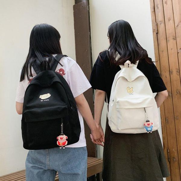 backpack college style cute girl piggy decoration canvas simple solid color casual student school bag
backpack college style cute girl piggy decoration canvas simple solid color casual student school bag
