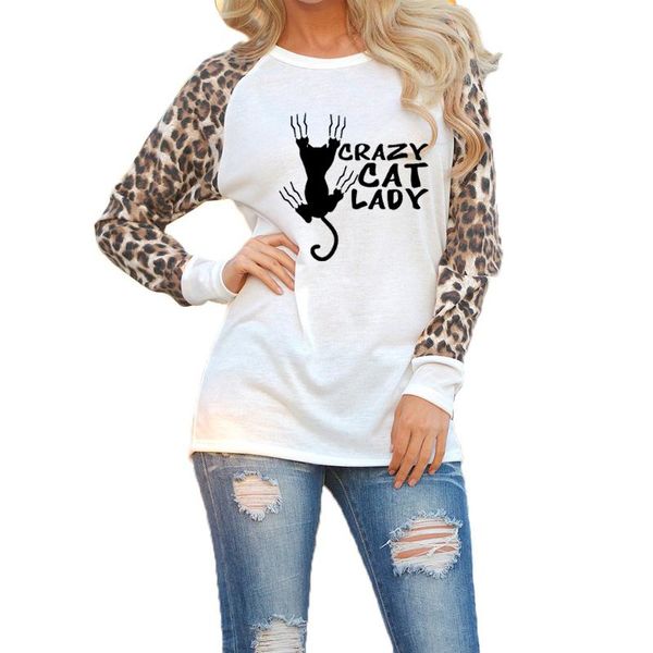 women's t-shirt crazy cat lady print long sleeve leopard female harajuku cartoon mother day gift punk silicone plus size tees, White
women's t-shirt crazy cat lady print long sleeve leopard female harajuku cartoon mother day gift punk silicone plus size tees, White