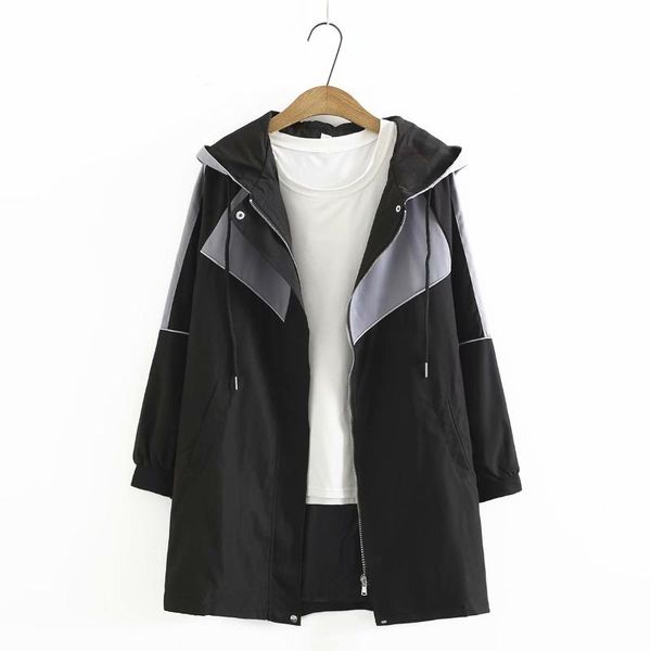 women's trench coats plus size women's coat autumn 2021 hooded patchwork zipper overcoat mid-length female clothing, Tan;black
women's trench coats plus size women's coat autumn 2021 hooded patchwork zipper overcoat mid-length female clothing, Tan;black