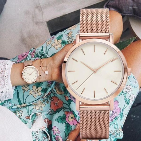 wristwatches fashion women watch quartz wristwatch nordic minimalism lady relogio feminino montre femme saat horloges, Slivery;brown