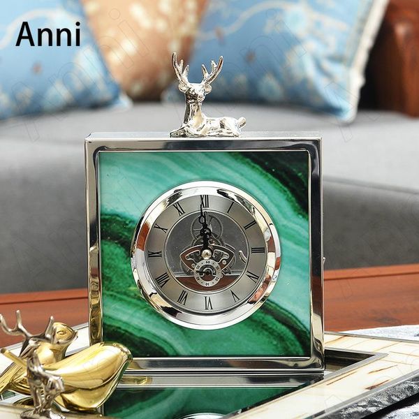 creativity green agate texture table clock nordic classical gild silver deer decorative clocks office ornaments home decoration desk &
creativity green agate texture table clock nordic classical gild silver deer decorative clocks office ornaments home decoration desk &