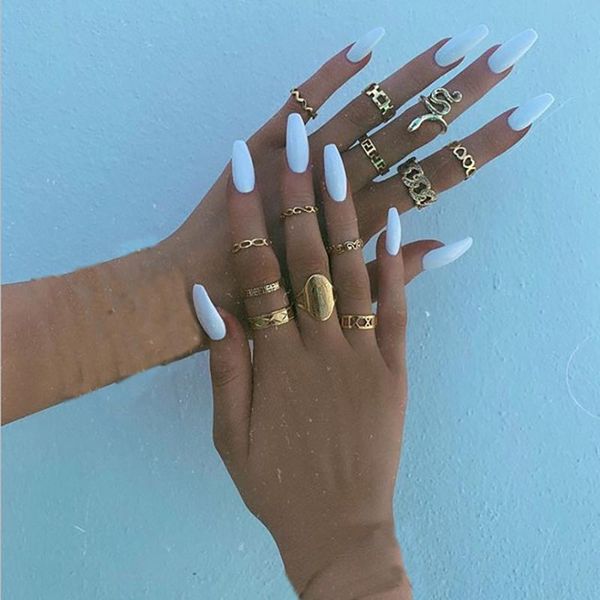 cluster rings gold color retro knuckle for women vintage geometric cute snake crystal ring set party bohemian jewelry 13 pcs/set, Golden;silver
cluster rings gold color retro knuckle for women vintage geometric cute snake crystal ring set party bohemian jewelry 13 pcs/set, Golden;silver