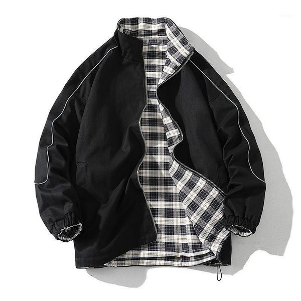 men's jackets double-sided jacket spring and autumn 2021 fashion loose casual men clothes zipper korean trendy streetwear male coats, Black;brown
men's jackets double-sided jacket spring and autumn 2021 fashion loose casual men clothes zipper korean trendy streetwear male coats, Black;brown