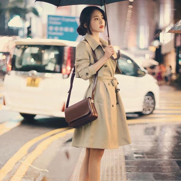 women's trench coats women coat 2021 fashion spring autumn korean long windbreaker slim double breasted temperament outerwear female, Tan;black
women's trench coats women coat 2021 fashion spring autumn korean long windbreaker slim double breasted temperament outerwear female, Tan;black
