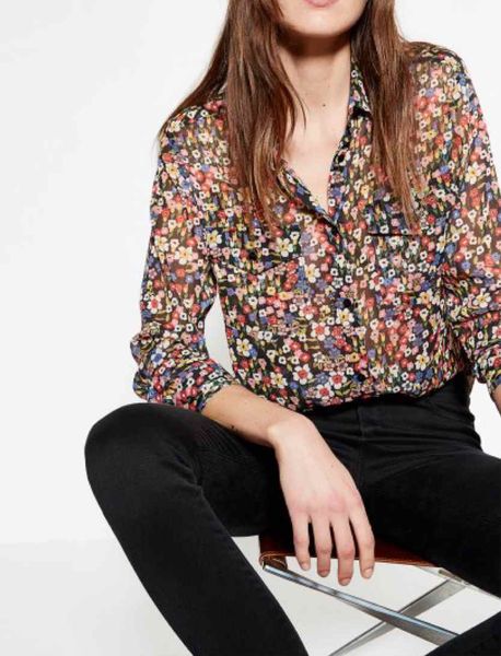 shirt gold thread blended floral print long-sleeved lapel women shirts mdlm, White
shirt gold thread blended floral print long-sleeved lapel women shirts mdlm, White