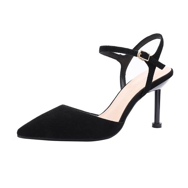 korean version of the spring and summer women's high-heeled sandals with a word buckle shallow mouth pointed toe, Black
korean version of the spring and summer women's high-heeled sandals with a word buckle shallow mouth pointed toe, Black