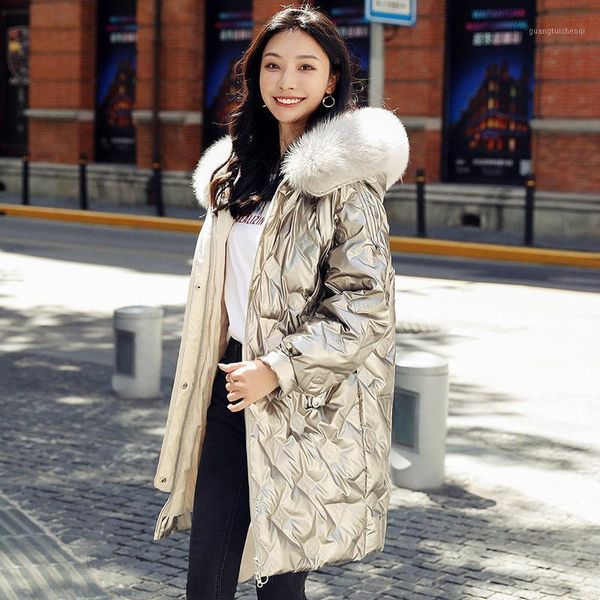 big fur collar jackets autumn warm thick fashion winter coat women hooded glossy long parkas jacket female women's down &, Black
big fur collar jackets autumn warm thick fashion winter coat women hooded glossy long parkas jacket female women's down &, Black