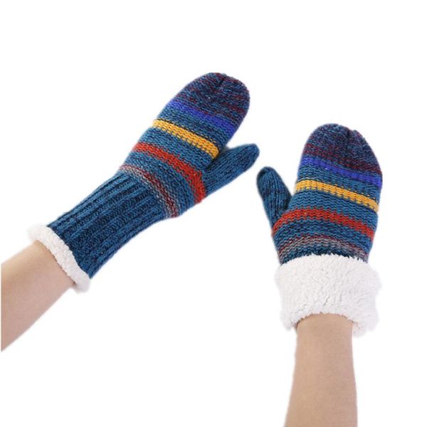 five fingers gloves woman ladies winter warm plus velvet thickening knitted mittens st019, Blue;gray
five fingers gloves woman ladies winter warm plus velvet thickening knitted mittens st019, Blue;gray