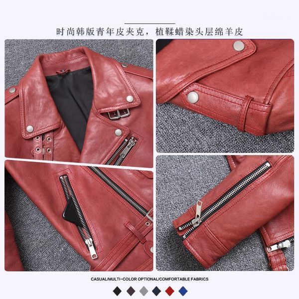 men's leather & faux streetwear natural genuine jacket men clothes 2021 korean fashion short moto biker 100% sheepskin coat hiver 7003, Black
men's leather & faux streetwear natural genuine jacket men clothes 2021 korean fashion short moto biker 100% sheepskin coat hiver 7003, Black