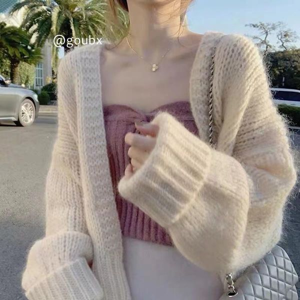 women's knits & tees solid color knitted cardigan sweater for women 2021 autumn french lazy style high sense loose-fitting outerwear to, White
women's knits & tees solid color knitted cardigan sweater for women 2021 autumn french lazy style high sense loose-fitting outerwear to, White