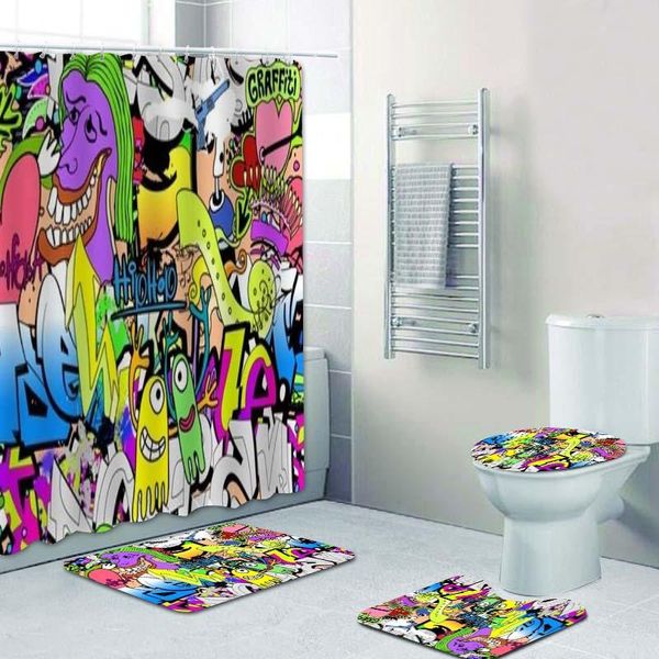 shower curtains funky abstract graffiti art pattern curtain set for bathroom city street wall drawing mat hip hop toilet decor
shower curtains funky abstract graffiti art pattern curtain set for bathroom city street wall drawing mat hip hop toilet decor
