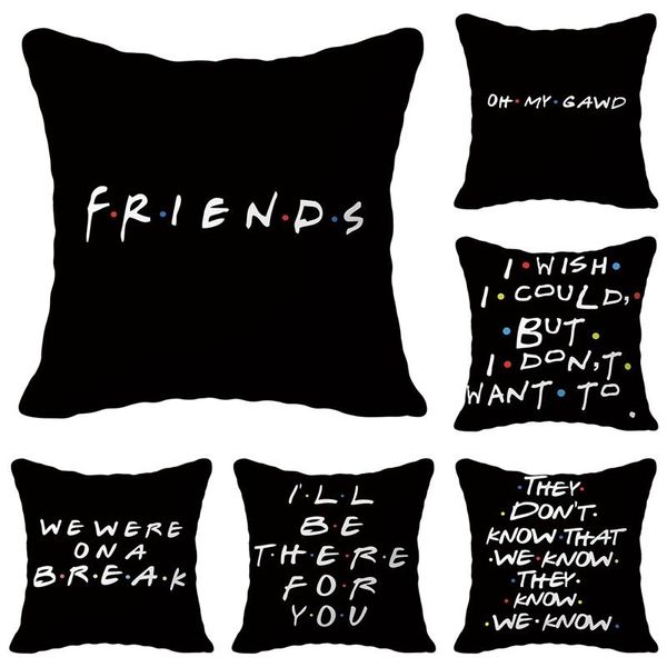 pillow case 6pcs funny tv show friends cushion cover black peachskin decor pillowcase home bedroom gift
pillow case 6pcs funny tv show friends cushion cover black peachskin decor pillowcase home bedroom gift