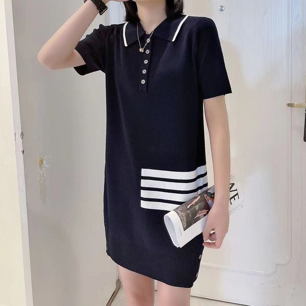 tb dress 2021 summer new ice hemp four bar stripe aging thin polo short sleeve knitted hip wrap skirt women, Black;gray
tb dress 2021 summer new ice hemp four bar stripe aging thin polo short sleeve knitted hip wrap skirt women, Black;gray
