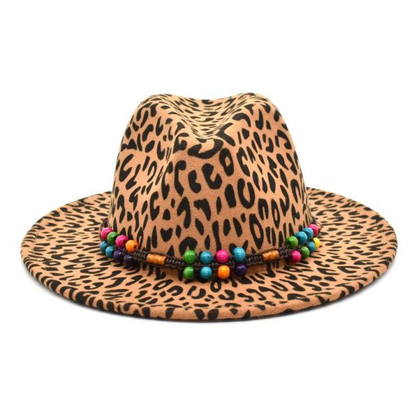 wide brim hats lady's leopard print woolen hat jazz stage fedora for women, Blue;gray
wide brim hats lady's leopard print woolen hat jazz stage fedora for women, Blue;gray