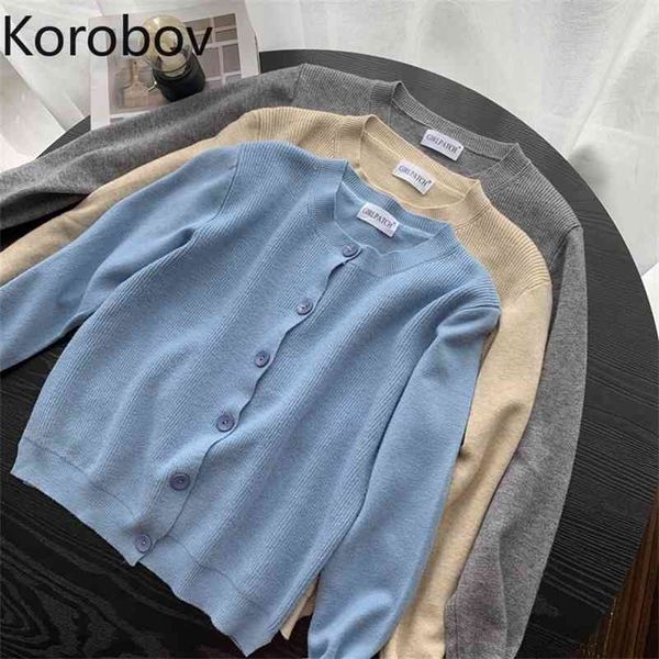 korobov autumn new women solid knitted cardigans chic long sleeve o neck sweet female sweaters preppy style sueter mujer 210430, White
korobov autumn new women solid knitted cardigans chic long sleeve o neck sweet female sweaters preppy style sueter mujer 210430, White