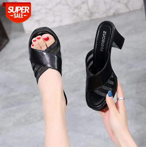 the first layer of cowhide with diamond through mesh women's sandals, leather shoes, casual high-heeled sandals #o06w, Black
the first layer of cowhide with diamond through mesh women's sandals, leather shoes, casual high-heeled sandals #o06w, Black