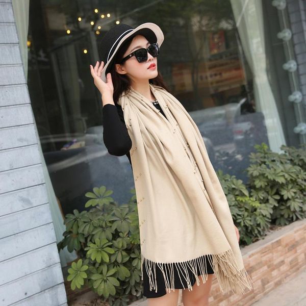 scarves autumn and winter 2021 cashmere imitation korean female metal nail pearl scarf shawl fashion solid color warm, Blue;gray
scarves autumn and winter 2021 cashmere imitation korean female metal nail pearl scarf shawl fashion solid color warm, Blue;gray