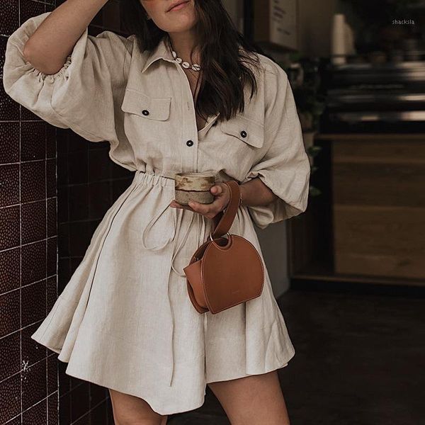 women spring drawstring slim a line dress casual 3/4 sleeve loose solid female chic button streetwear office midi vestido dresses, Black;gray
women spring drawstring slim a line dress casual 3/4 sleeve loose solid female chic button streetwear office midi vestido dresses, Black;gray