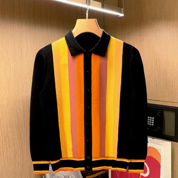 men's sweaters 2021 men retro autumn winter soft lapel knit outwear male long sleeve cardigan coats casual striped sweater jackets w770, White;black
men's sweaters 2021 men retro autumn winter soft lapel knit outwear male long sleeve cardigan coats casual striped sweater jackets w770, White;black