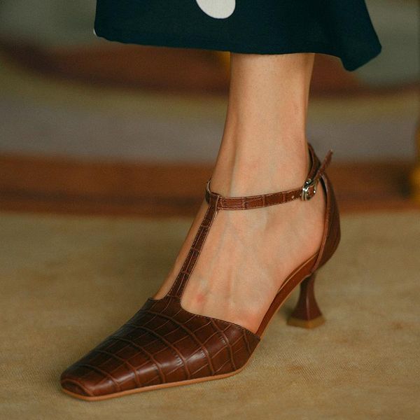 dress shoes vintage square toe mary janes brown crocodile leather t-strap high heel office ladies chic sandalias women, Black
dress shoes vintage square toe mary janes brown crocodile leather t-strap high heel office ladies chic sandalias women, Black