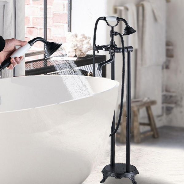 contemporary blackened bronze tub mixer tap bathroom faucet floor mount filler dual handle and hole creamic handshower shower sets
contemporary blackened bronze tub mixer tap bathroom faucet floor mount filler dual handle and hole creamic handshower shower sets