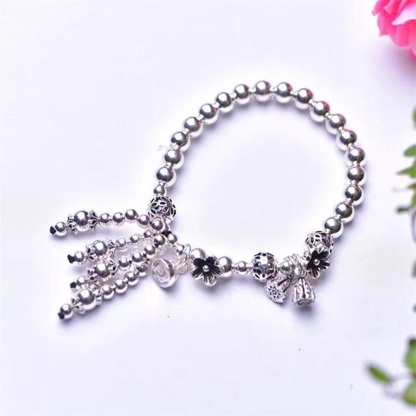 beaded, strands exquisite s925 silver bracelet women's smooth round 6mm luck tassel jewelry, Black
beaded, strands exquisite s925 silver bracelet women's smooth round 6mm luck tassel jewelry, Black