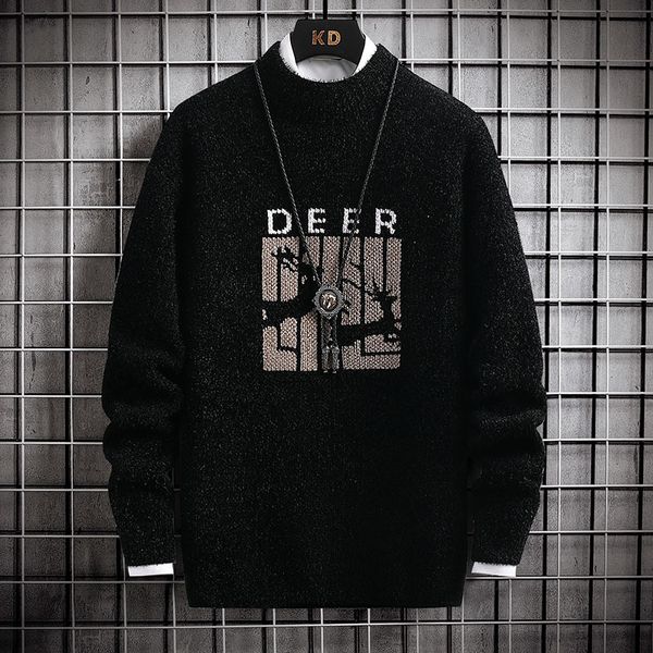 men's sweaters high neck sweater, hip hop style winter with deer, quality, christmas, 2021, White;black
men's sweaters high neck sweater, hip hop style winter with deer, quality, christmas, 2021, White;black