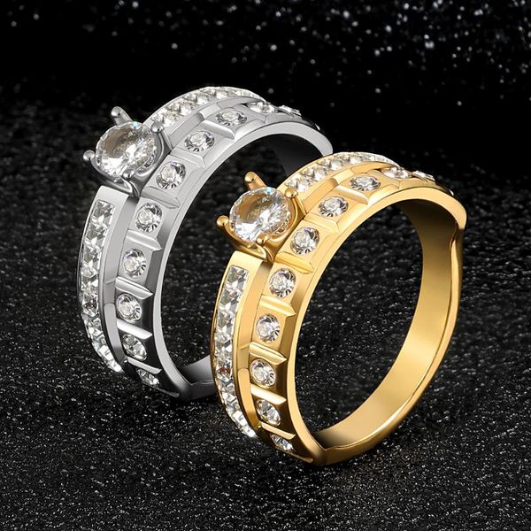 wedding rings fashion luxuxy middle double circle gold sliver color shining jewelry lover engagement stainless steel ring, Slivery;golden
wedding rings fashion luxuxy middle double circle gold sliver color shining jewelry lover engagement stainless steel ring, Slivery;golden