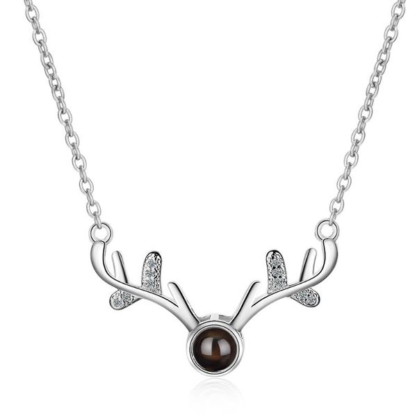 pendant necklaces trend projection necklace short clavicle chain creative elk modeling antler fast delivery, Silver
pendant necklaces trend projection necklace short clavicle chain creative elk modeling antler fast delivery, Silver