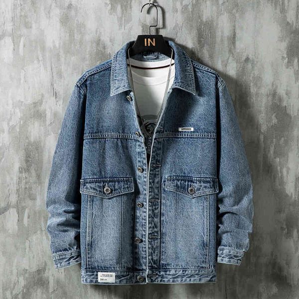 men's jackets autumn vintage blue jeans jacket fashion casual loose denim coat male brand clothes plus size 4xl 5xl q3qp, Black;brown 
men's jackets autumn vintage blue jeans jacket fashion casual loose denim coat male brand clothes plus size 4xl 5xl q3qp, Black;brown