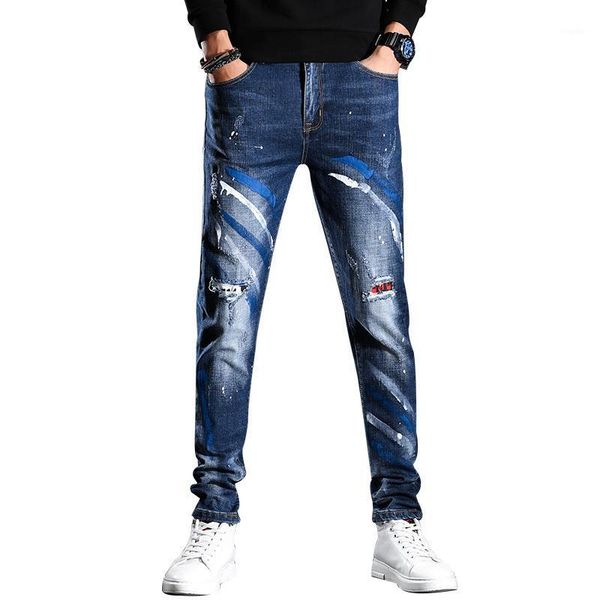 men's jeans 2021 spring autumn ripped blue fashion splash ink graffiti regular fit stretch hole denim pants male brand,722
men's jeans 2021 spring autumn ripped blue fashion splash ink graffiti regular fit stretch hole denim pants male brand,722