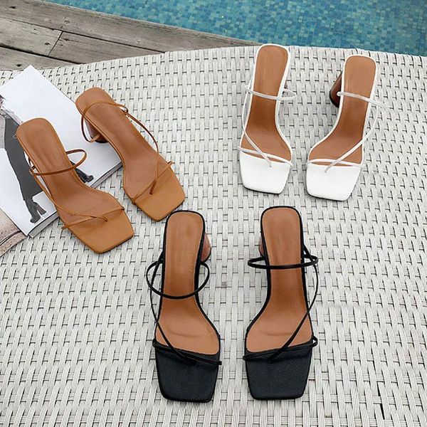 dress shoes summer women's sandals square toe narrow band high heels women wood beach slides 2021 flip flop chaussures femme, Black
dress shoes summer women's sandals square toe narrow band high heels women wood beach slides 2021 flip flop chaussures femme, Black