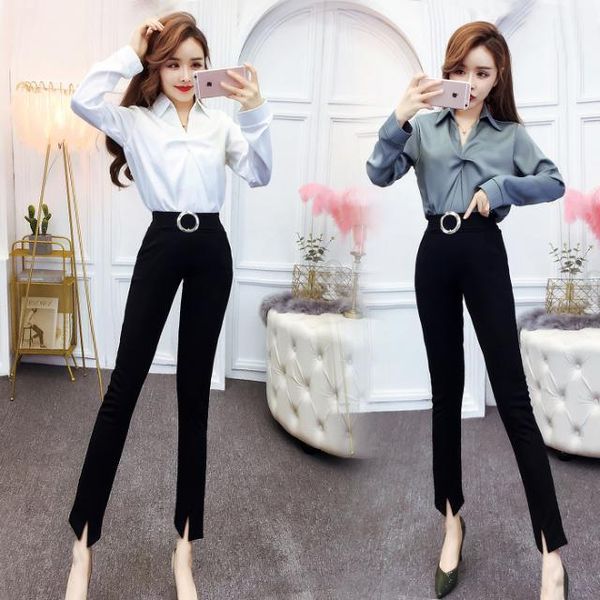 women's two piece pants women 2021 spring autumn fashion elegant two-piece suit female long sleeve shirt and high waist office set c299, White
women's two piece pants women 2021 spring autumn fashion elegant two-piece suit female long sleeve shirt and high waist office set c299, White