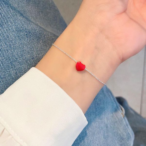 link, chain korea fashion cute small red heart pendant bracelet ins wind lady girl jewelry accessories gift, Black
link, chain korea fashion cute small red heart pendant bracelet ins wind lady girl jewelry accessories gift, Black
