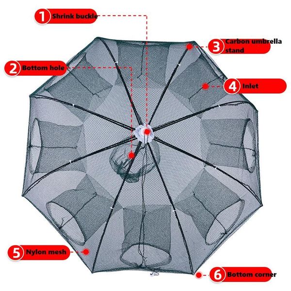 carbon skeleton automatic 8-hole fishing net foldable nylon shrimp device crab trap accessories
carbon skeleton automatic 8-hole fishing net foldable nylon shrimp device crab trap accessories