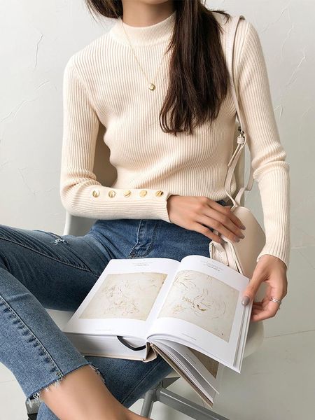 women's sweaters 2021 spring autumn fashion pullover sweater base shirt knitting bottoming warm solid minimalist clothes dress, White;black
women's sweaters 2021 spring autumn fashion pullover sweater base shirt knitting bottoming warm solid minimalist clothes dress, White;black