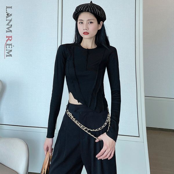 women black irregular t-shirt arrivals round neck long sleeve female fashion spring autumn 2e1963 210507, White
women black irregular t-shirt arrivals round neck long sleeve female fashion spring autumn 2e1963 210507, White