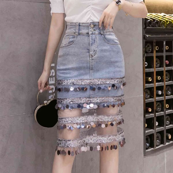 skirts mesh sequin women summer new fashion high waist denim plus size transparent jeans skirt female knee length saia, Black
skirts mesh sequin women summer new fashion high waist denim plus size transparent jeans skirt female knee length saia, Black