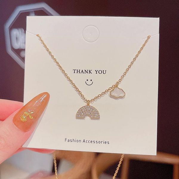 pendant necklaces 2021 diamond rainbow cloud metal necklace for women korean fashion jewelry wedding girl clavicle chain, Silver
pendant necklaces 2021 diamond rainbow cloud metal necklace for women korean fashion jewelry wedding girl clavicle chain, Silver