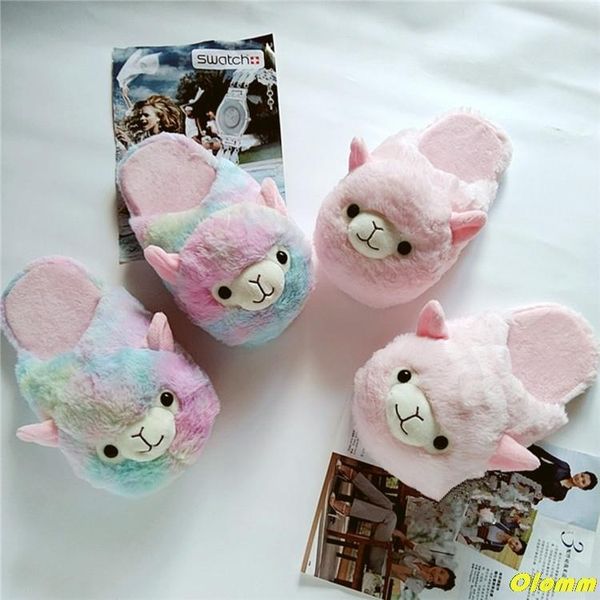 cute cartoon alpaca indoor slippers women winter home floor shoes female warm faux fur house slipper soft sole slides sh466, Black
cute cartoon alpaca indoor slippers women winter home floor shoes female warm faux fur house slipper soft sole slides sh466, Black