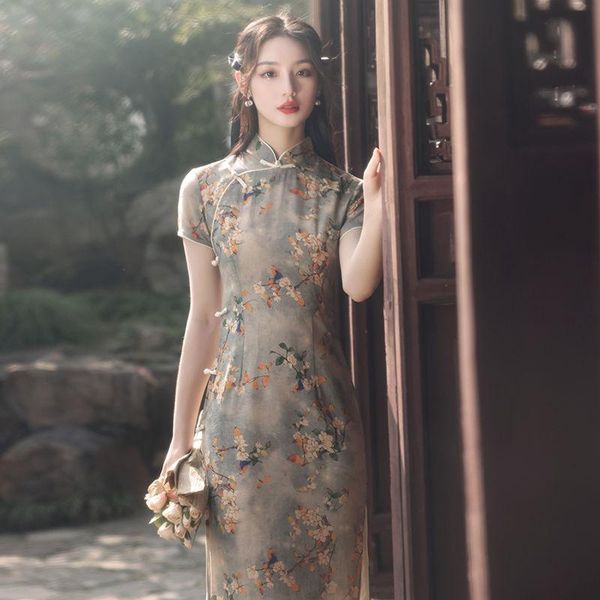 ethnic clothing summer vintage qipao women flower party dress chinese traditional cheongsam vestidos classic mandarin collar evening go, Red
ethnic clothing summer vintage qipao women flower party dress chinese traditional cheongsam vestidos classic mandarin collar evening go, Red