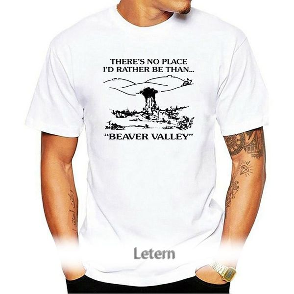 theres no place id rather be than beaver valley mens t shirt men's t-shirts, White;black