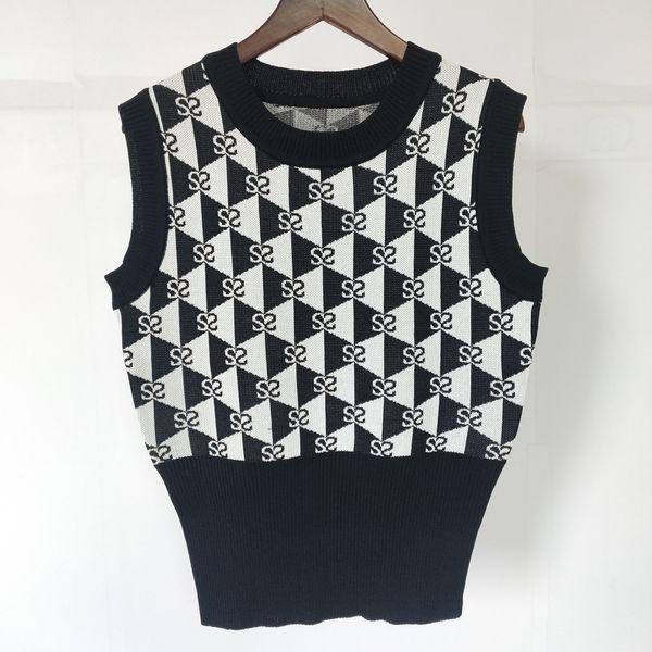 1105 2021 spring summer crew neck regular sleeveless panelled sweater fashion sweater luxury lan, White;black
1105 2021 spring summer crew neck regular sleeveless panelled sweater fashion sweater luxury lan, White;black