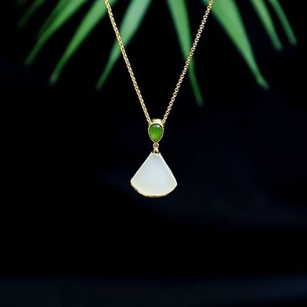 chains natural hetian white jade fan shaped water drop necklace pendant simple and exquisite women's jewelry gifts for relatives, Silver
chains natural hetian white jade fan shaped water drop necklace pendant simple and exquisite women's jewelry gifts for relatives, Silver