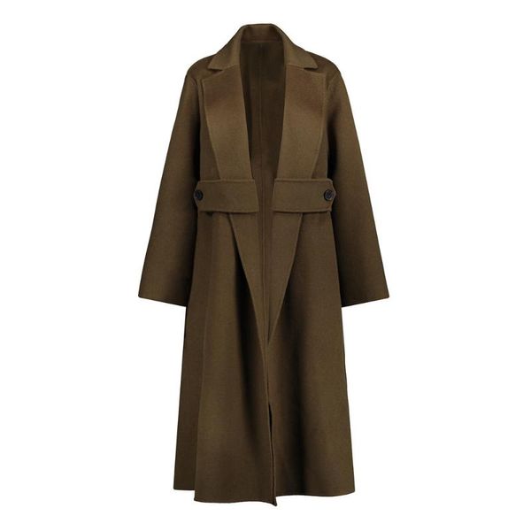 women's wool & blends simple winter classic celebrity style double faced woolen cashmere coat red waist temperament solid loose overcoa, Black
women's wool & blends simple winter classic celebrity style double faced woolen cashmere coat red waist temperament solid loose overcoa, Black