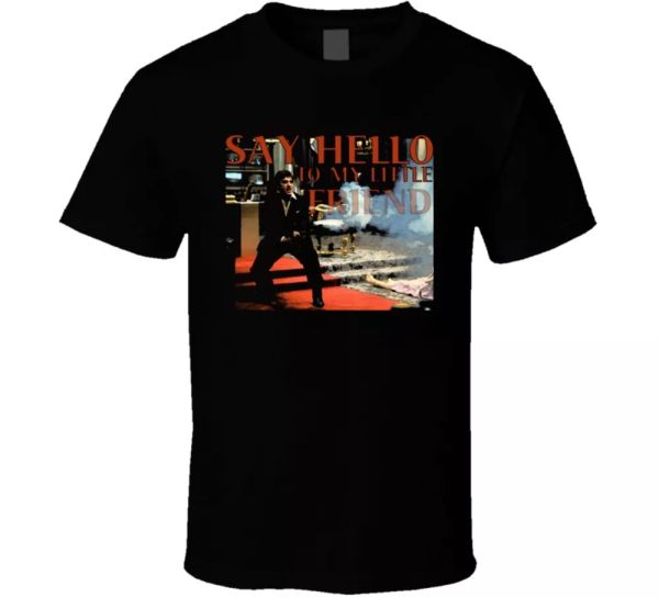 scarface say hello to my little friend tony montano movie fan t shirt, White;black
scarface say hello to my little friend tony montano movie fan t shirt, White;black